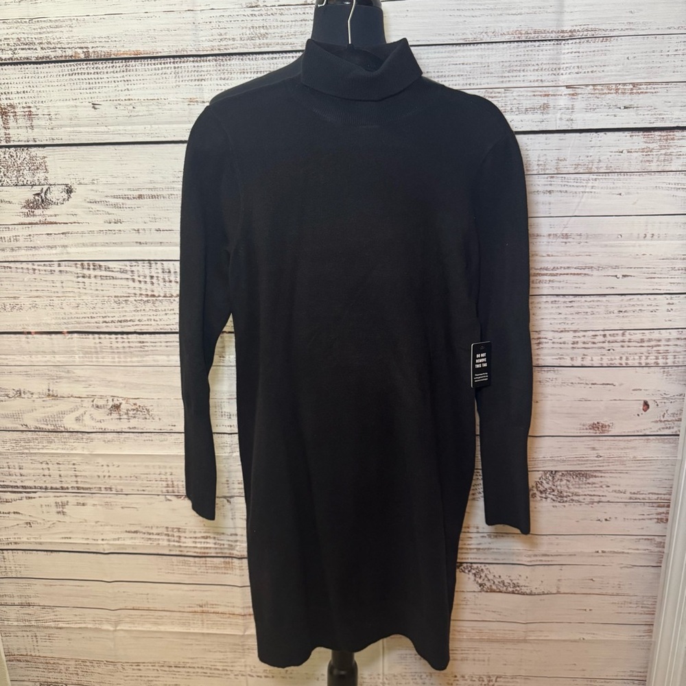 Express Classic Black Turtleneck Sweater Dress